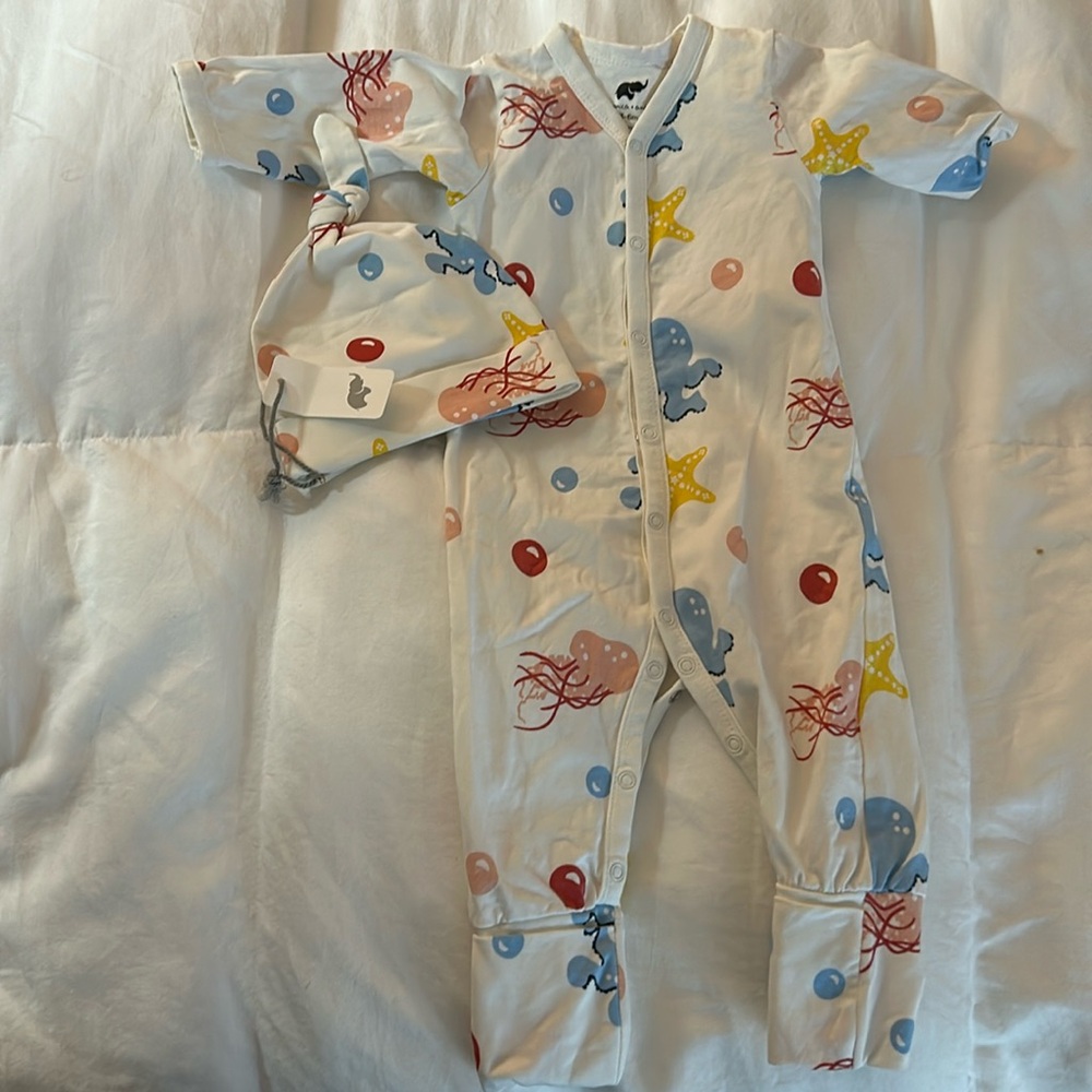 NWOT Monica and Andy ocean themed footie